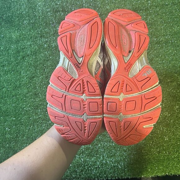 ASICS Gel-Exalt 2 Women's Gray Coral Orange Running Shoes Size 7 - Picture 6 of 7